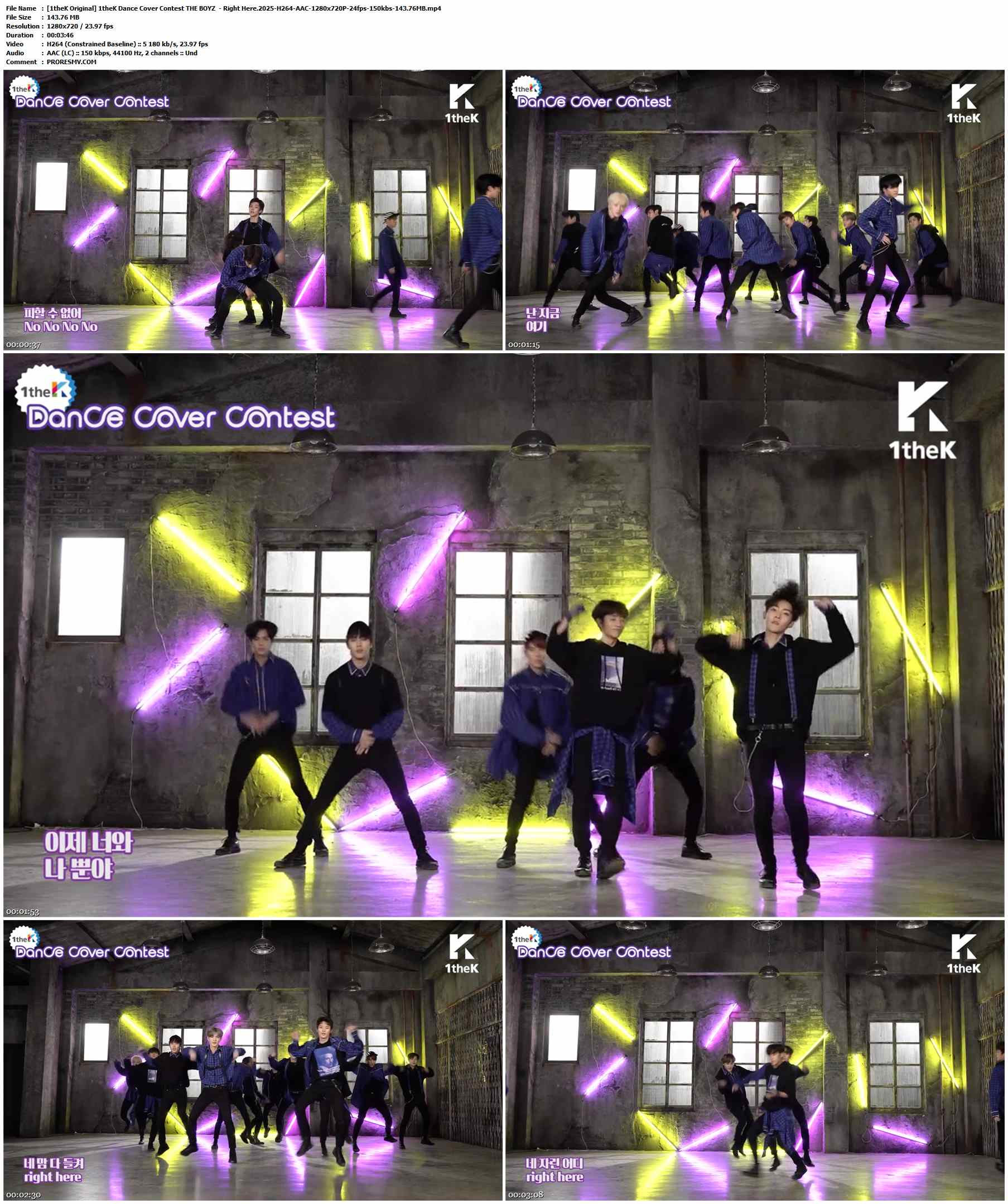 [1theK Original] 1theK Dance Cover Contest THE BOYZ  - Right Here.2025-H264-AAC-1280x720P-24fps-150kbs-143.76MB官方MV_高清MV